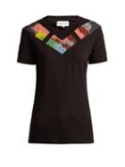 Matchesfashion.com Germanier - Bead Embellished Jersey T Shirt - Womens - Black Multi