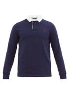 Matchesfashion.com Polo Ralph Lauren - Logo-embroidered Cotton-jersey Rugby Shirt - Mens - Navy