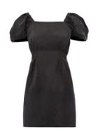 Matchesfashion.com Sir - Inez Scoop Back Linen Blend Mini Dress - Womens - Black