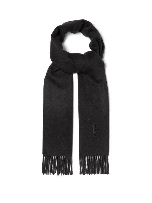 Matchesfashion.com Neil Barrett - Bolt Embroidered Scarf - Mens - Black