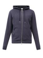 Matchesfashion.com Sunspel - Zip-through Cotton-jersey Hooded Sweatshirt - Mens - Navy