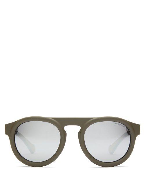Matchesfashion.com Moncler - Circular D Frame Acetate Sunglasses - Mens - Green