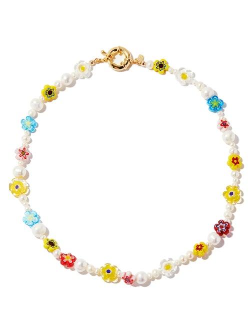 Liou - Nana Millefiori Glass & Gold-filled Necklace - Mens - Multi