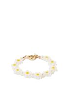 Liou - Fresia Floral Millefiori & Pearl Bracelet - Mens - Yellow
