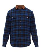 Matchesfashion.com Polo Ralph Lauren - Corduroy Collar Checked Wool Blend Shirt - Mens - Multi