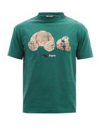Palm Angels - Spray Bear Cotton-jersey T-shirt - Mens - Green