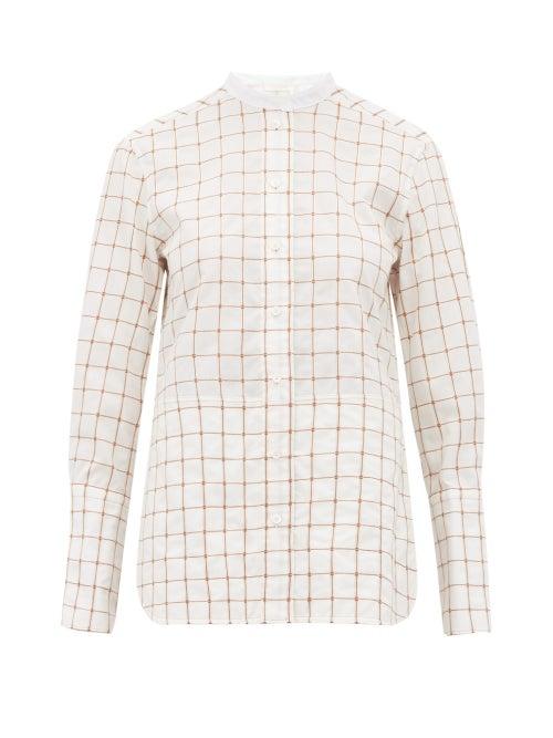Matchesfashion.com Chlo - Checked Cotton Blend Shirt - Womens - White Multi