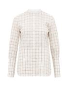 Matchesfashion.com Chlo - Checked Cotton Blend Shirt - Womens - White Multi