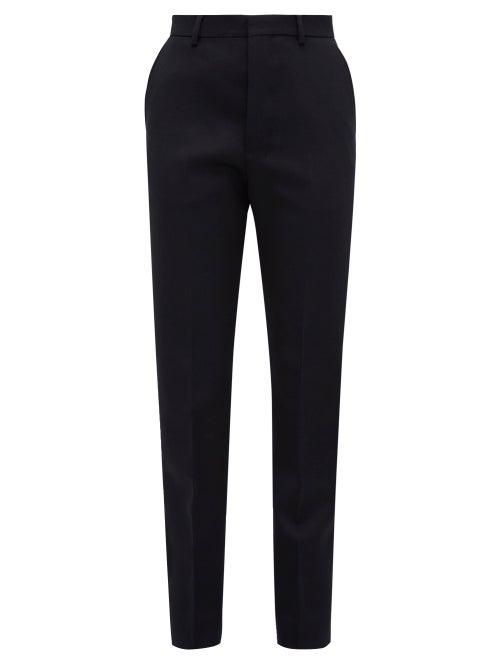 Matchesfashion.com Ami - Tailored Mid Rise Wool Twill Trousers - Womens - Navy