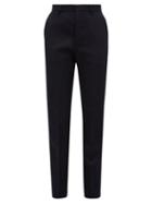 Matchesfashion.com Ami - Tailored Mid Rise Wool Twill Trousers - Womens - Navy