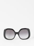 Gucci Eyewear - Oversized Butterfly-frame Acetate Sunglasses - Womens - Black Grey