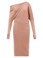 Tom Ford - Asymmetric Off-the-shoulder Cashmere-blend Dress - Womens - Beige