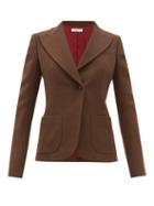 Matchesfashion.com Franoise - Single Breasted Cotton Blend Blazer - Womens - Brown