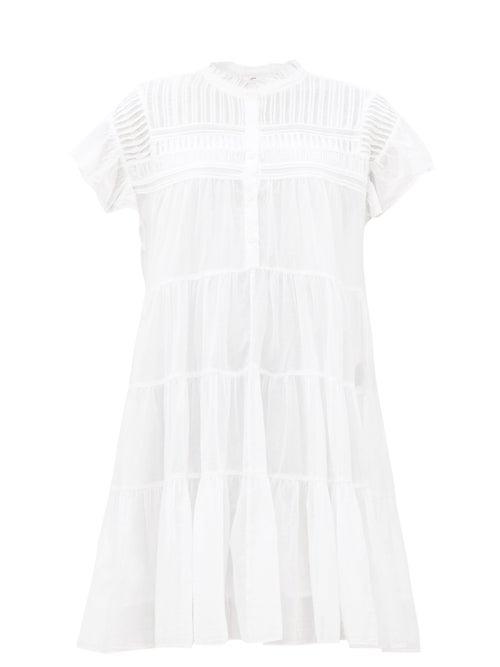 Matchesfashion.com Isabel Marant Toile - Lanikaye Tiered Cotton Mini Dress - Womens - White