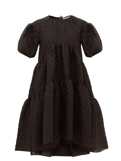 Matchesfashion.com Cecilie Bahnsen - Effie Linen-blend Cloqu Dress - Womens - Black