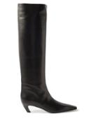 Khaite - Davis Cuban-heel Leather Boots - Womens - Black