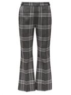 Matchesfashion.com Marni - Checked Twill Cropped Flared Trousers - Womens - Grey Multi