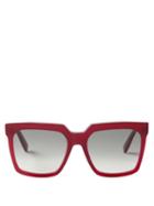 Celine Eyewear - Oversized Square Acetate Sunglasses - Womens - Dark Burgundy