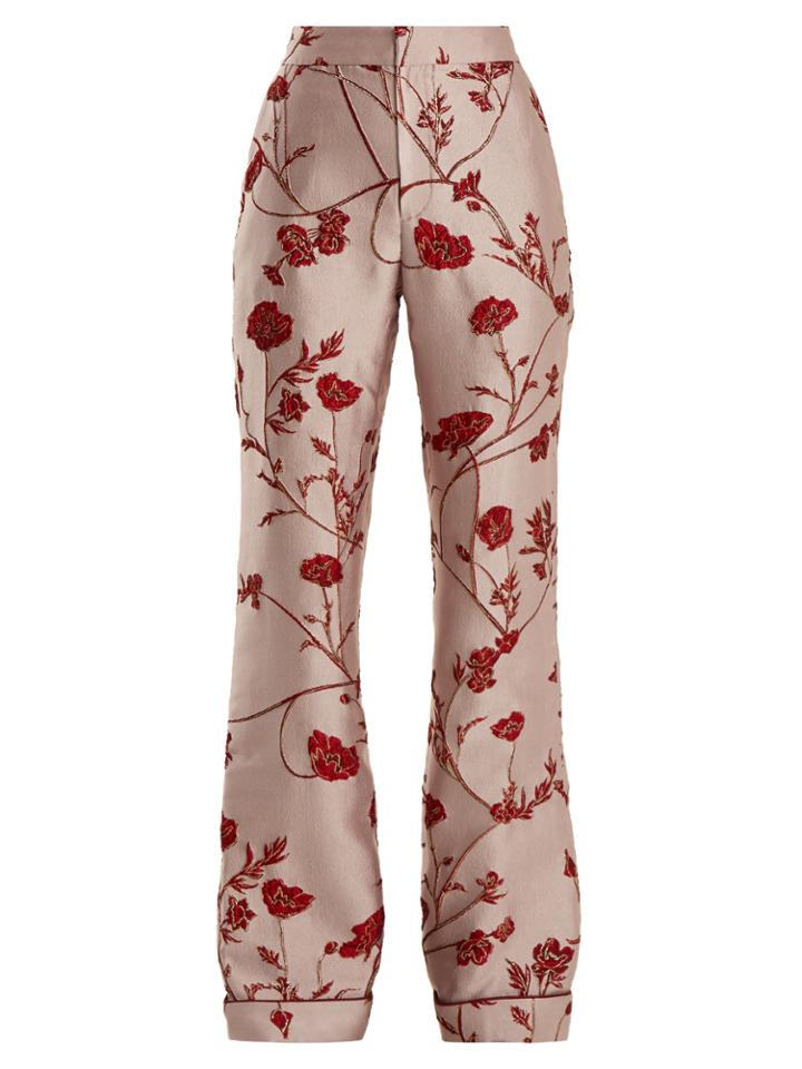 Johanna Ortiz Jancita High-rise Flared Brocade Trousers