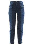 E.l.v. Denim - The Twin Cropped Straight-leg Jeans - Womens - Dark Blue