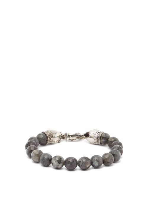 Matchesfashion.com Emanuele Bicocchi - Labradorite & Sterling-silver Bracelet - Mens - Black
