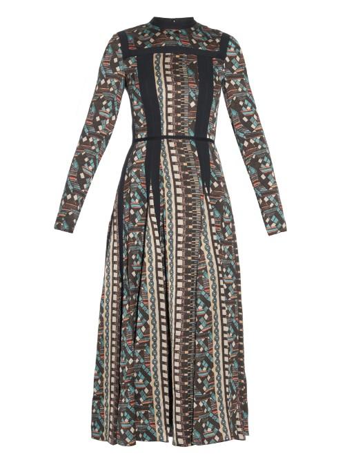 Lanvin Mosaic-print Satin Dress