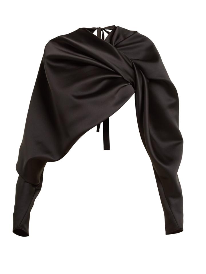 Colville Knotted Cropped Satin Jacket
