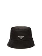 Prada Logo Plaque Nylon Bucket Hat