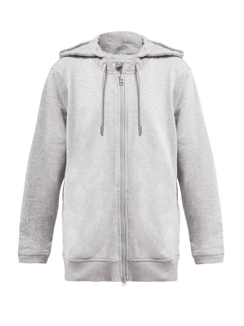 Matchesfashion.com Adidas By Stella Mccartney - Essentials Cotton Blend Jersey Hooded Sweatshirt - Womens - Grey