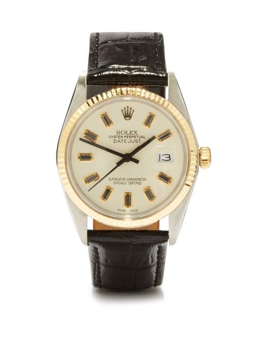 Lizzie Mandler - Vintage Rolex Datejust Onyx & 18kt Gold Watch - Mens - Black