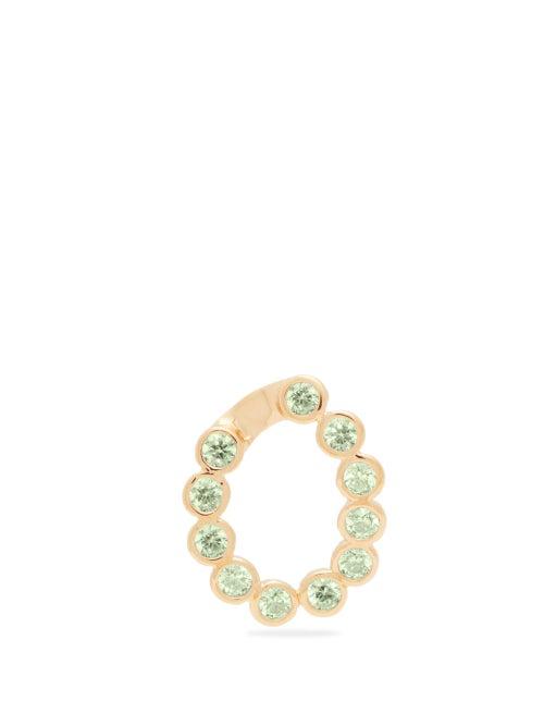 Matchesfashion.com Hillier Bartley - Crystal Pav Gold Plated Earring Charm - Womens - Green