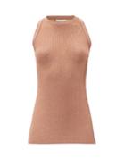 Matchesfashion.com Alexandre Vauthier - Racerback Ribbed-lam Knitted Top - Womens - Pink