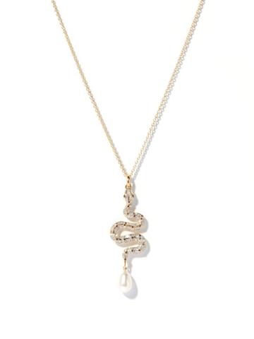 Harris Reed X Missoma - Snake Diamond, Pearl & 14k Recycled Gold Necklace - Womens - Gold Multi