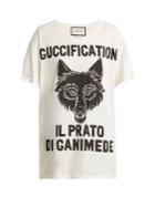 Gucci Wolf Head Printed Cotton T-shirt