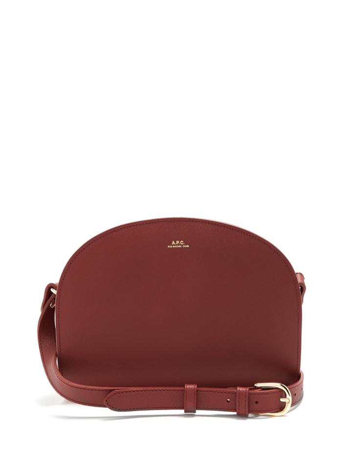 A.p.c. Half Moon Saffiano Leather Cross-body Bag
