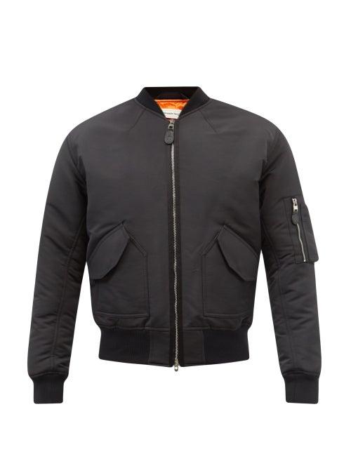 Alexander Mcqueen - Graffiti Logo-print Bomber Jacket - Mens - Black