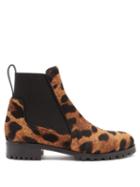Matchesfashion.com Christian Louboutin - Marchacroche Leopard Print Calf Hair Ankle Boots - Womens - Leopard
