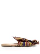 Brother Vellies Burkina Striped-bow Leather Slides