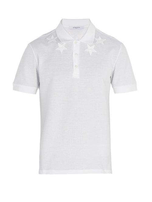 Matchesfashion.com Givenchy - Star Embroidered Polo Shirt - Mens - White