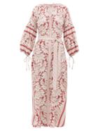 Matchesfashion.com D'ascoli - Southampton-print Silk-crepe Maxi Dress - Womens - Red Print