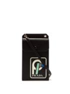 Matchesfashion.com Prada - Logo Patch Saffiano Leather Cross Body Bag - Womens - Black Green