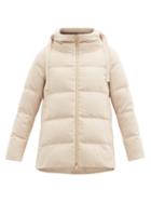 Matchesfashion.com Herno - Hooded Quilted Down Silk-blend Jacket - Womens - Beige