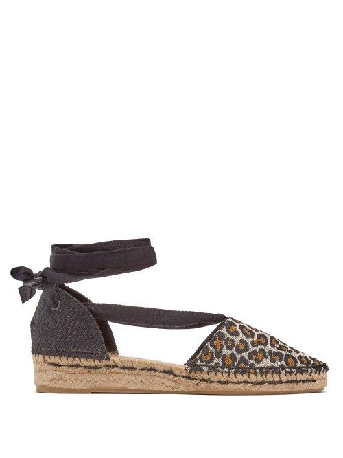 Matchesfashion.com Castaer - Gabriela Leopard Print Canvas Espadrilles - Womens - Leopard