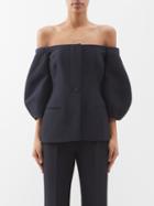 Gabriela Hearst - Sawyer Off-the-shoulder Wool-blend Jacket - Womens - Black