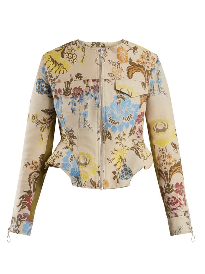 Marques'almeida Peplum-hem Floral-jacquard Jacket