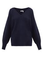 Matchesfashion.com See By Chlo - V Neck Ribbed Wool Blend Sweater - Womens - Navy