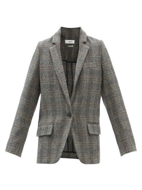 Isabel Marant Toile - Charly Check Wool-twill Blazer - Womens - Beige