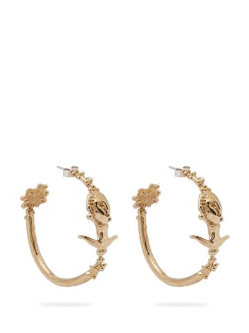 Joanne Burke Lady Flower Hoop Earrings