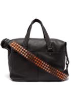 Matchesfashion.com Bottega Veneta - Intrecciato Strap Leather Weekend Bag - Mens - Black Multi