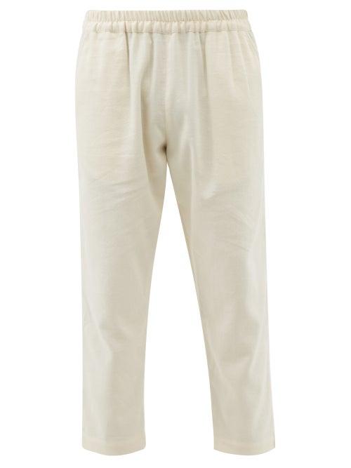 Marrakshi Life - Elasticated-waist Cotton Trousers - Mens - Cream